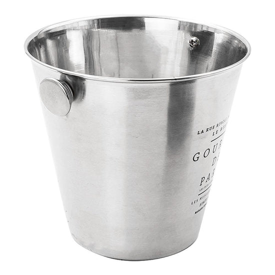 Hielera con perillas y decorado de texto 14 cm de acero inoxidable – vista 3