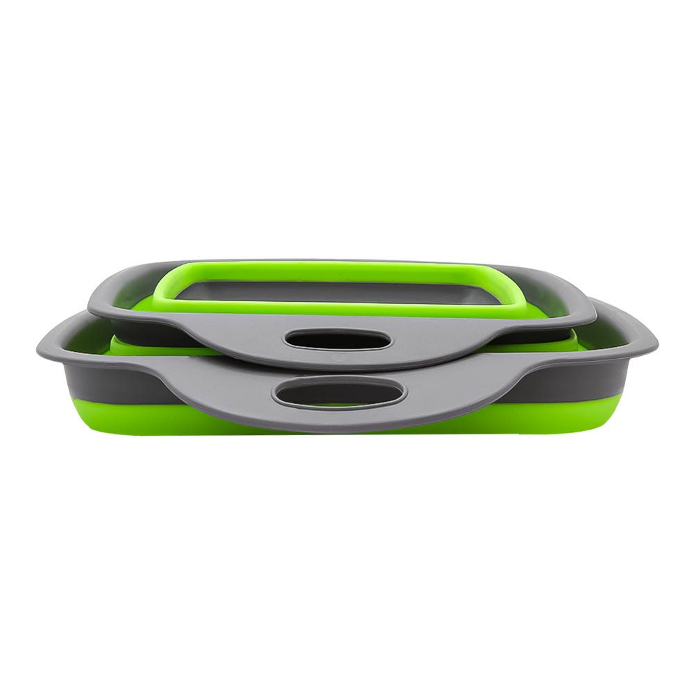 Juego de 2 coladores cuadrados plegables de Silicón