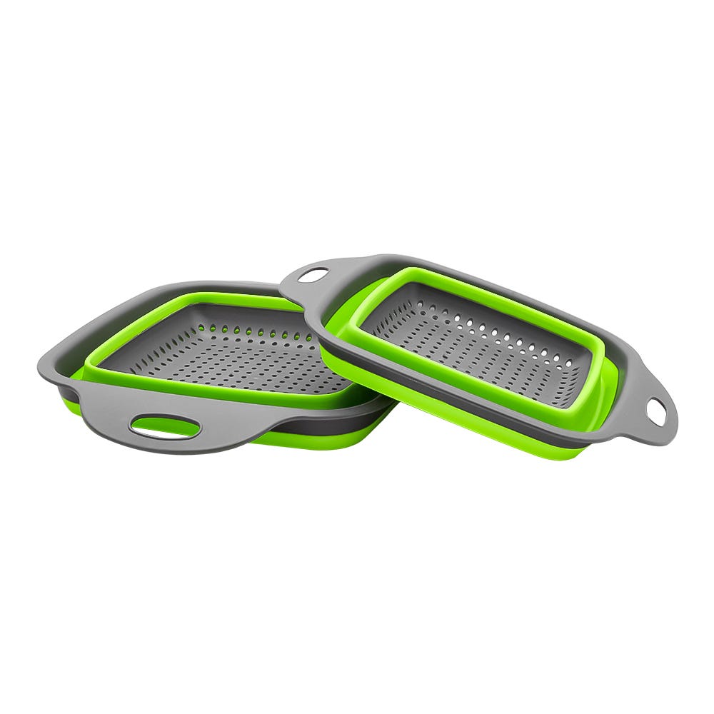 Juego de 2 coladores cuadrados plegables de Silicón