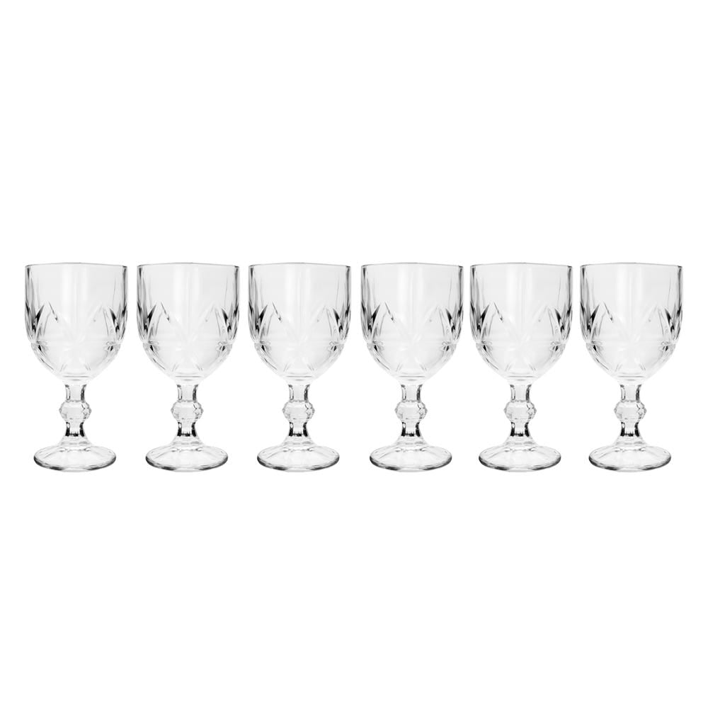 Juego de 6 copas de vidrio 300 ml decorado 1 GB042510JL Home Sweet Home 