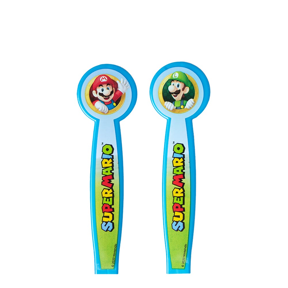 Juego de cubiertos de plástico 2 piezas Super Mario Stor