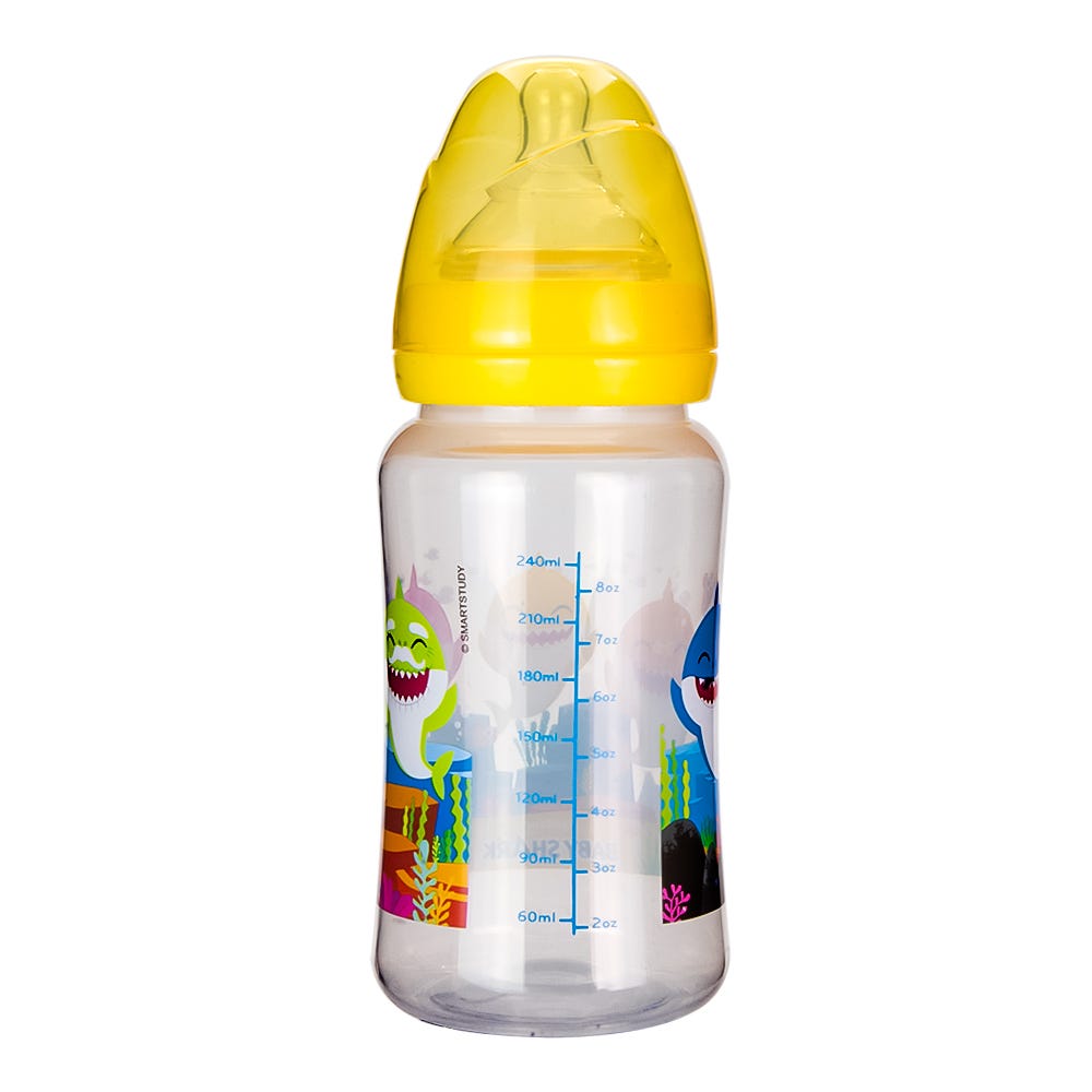 Biberón de plástico cuello ancho de 240 ml Baby Shark Stor