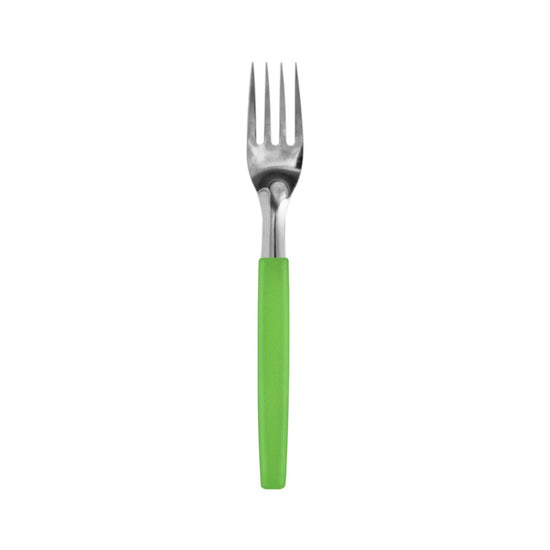 Tenedor de mesa acero inoxidable mango plástico verde Simonaggio