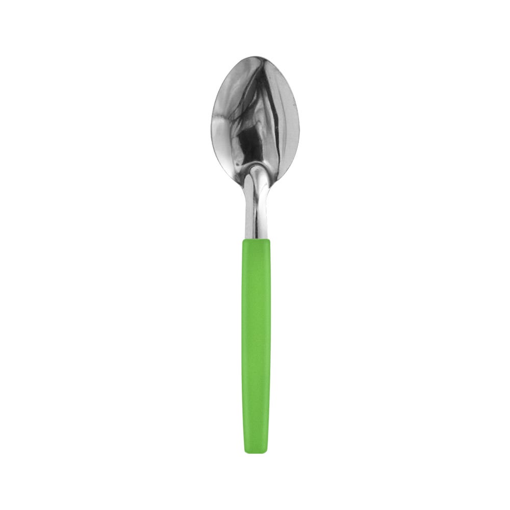 Cuchara de mesa acero inoxidable mango plástico verde Simonaggio