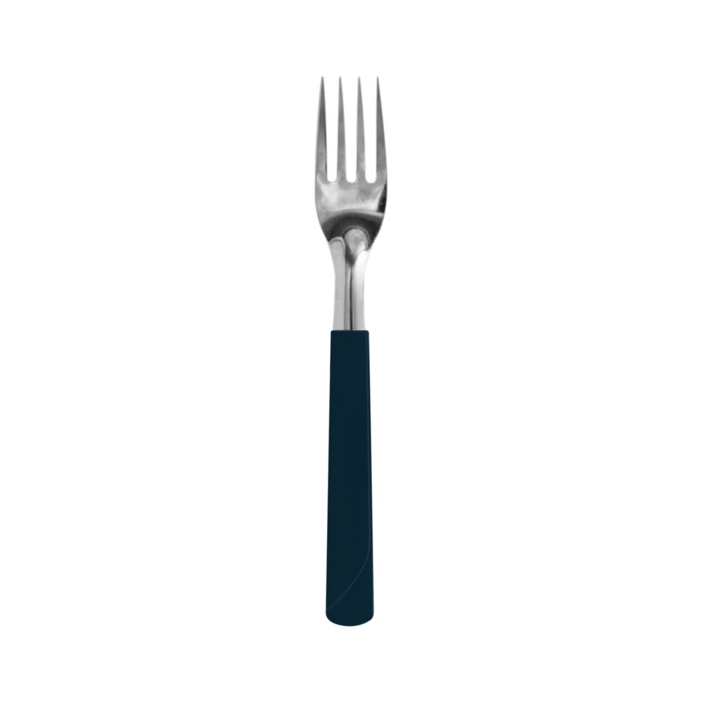 Tenedor de mesa acero inoxidable mango plástico azul marino 2 Simonaggio