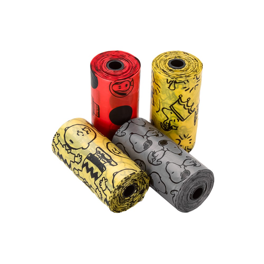 Bolsitas para desechos de perros 4 rollos WBP-002-4 Peanuts