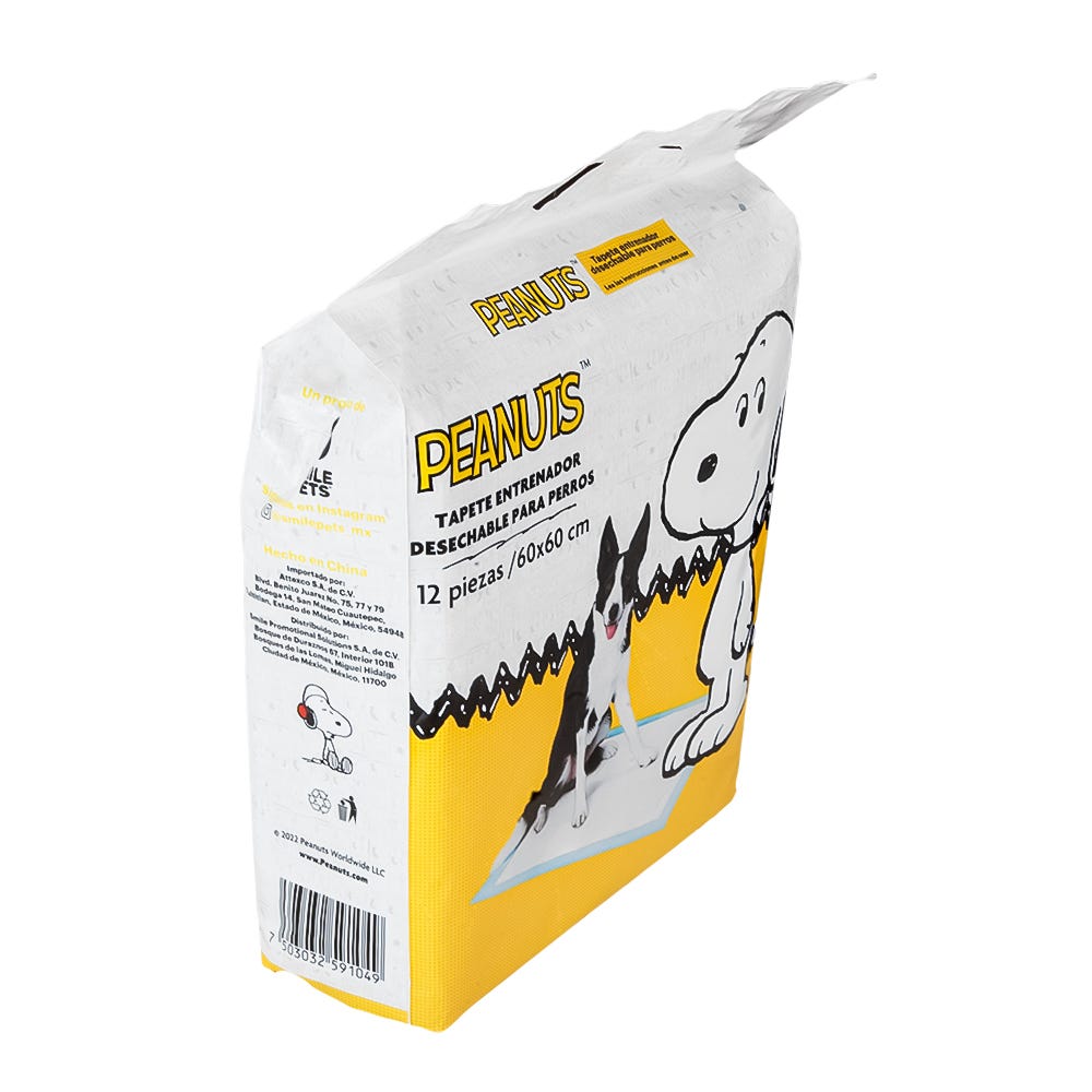 Tapete entrenador desechable para perros 12 piezas TD-001 Peanuts