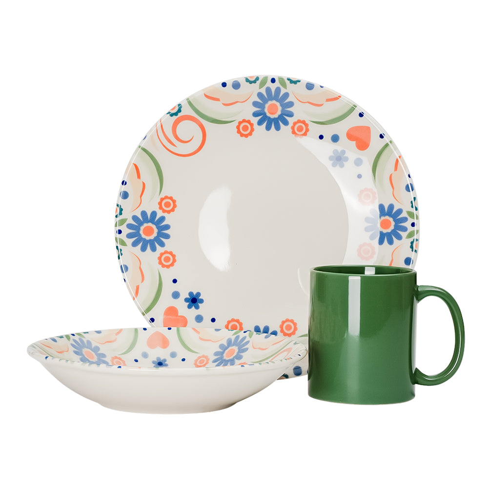 Vajilla de cerámica decorada 9 piezas Calipso 1VAJ0920PCAP3 Ánfora