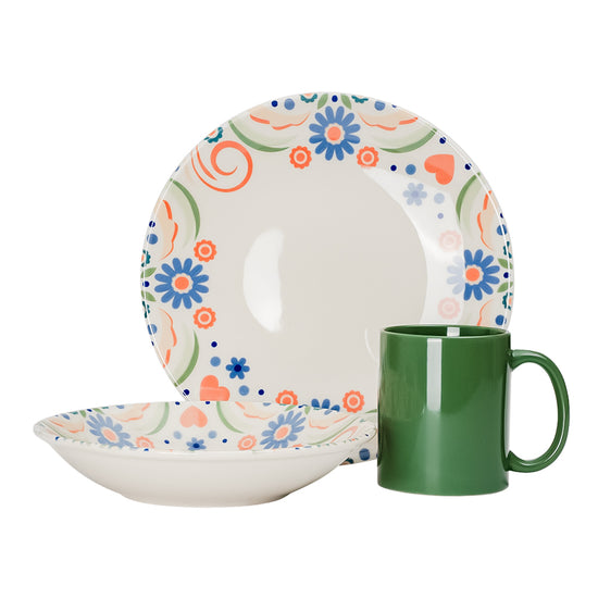 Vajilla de cerámica decorada 9 piezas Calipso 1VAJ0920PCAP3 Ánfora