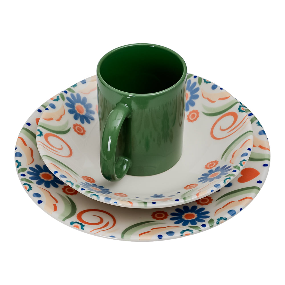 Vajilla de cerámica decorada 9 piezas Calipso 1VAJ0920PCAP3 Ánfora