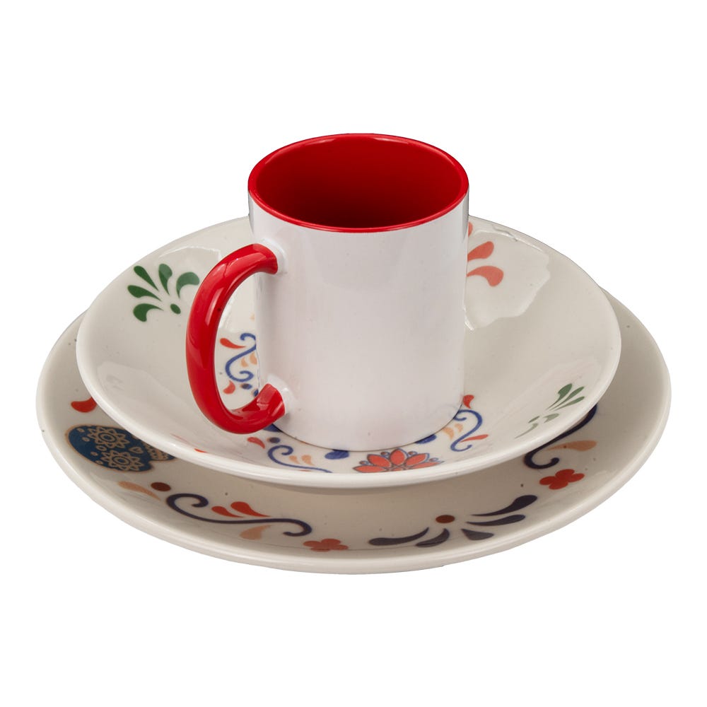Vajilla de cerámica decorada 9 piezas Calaverita 1VAJ092024323 Ánfora