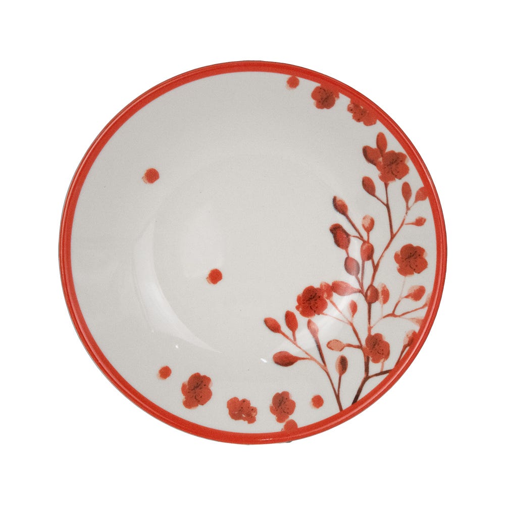Vajilla de cerámica decorada 9 piezas Peach Blossom Love 1VAJ092024353 Ánfora