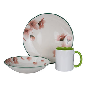 Vajilla de cerámica decorada 9 piezas Sakura 1VAJ0920PSAK3 Ánfora