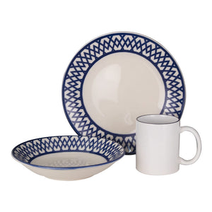 Vajilla de cerámica decorada 9 piezas Paralelos 1VAJ092024383 Ánfora