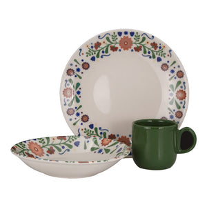 Vajilla cerámica decorada 9 piezas Rose 1VAJ0920PROS3 Ánfora