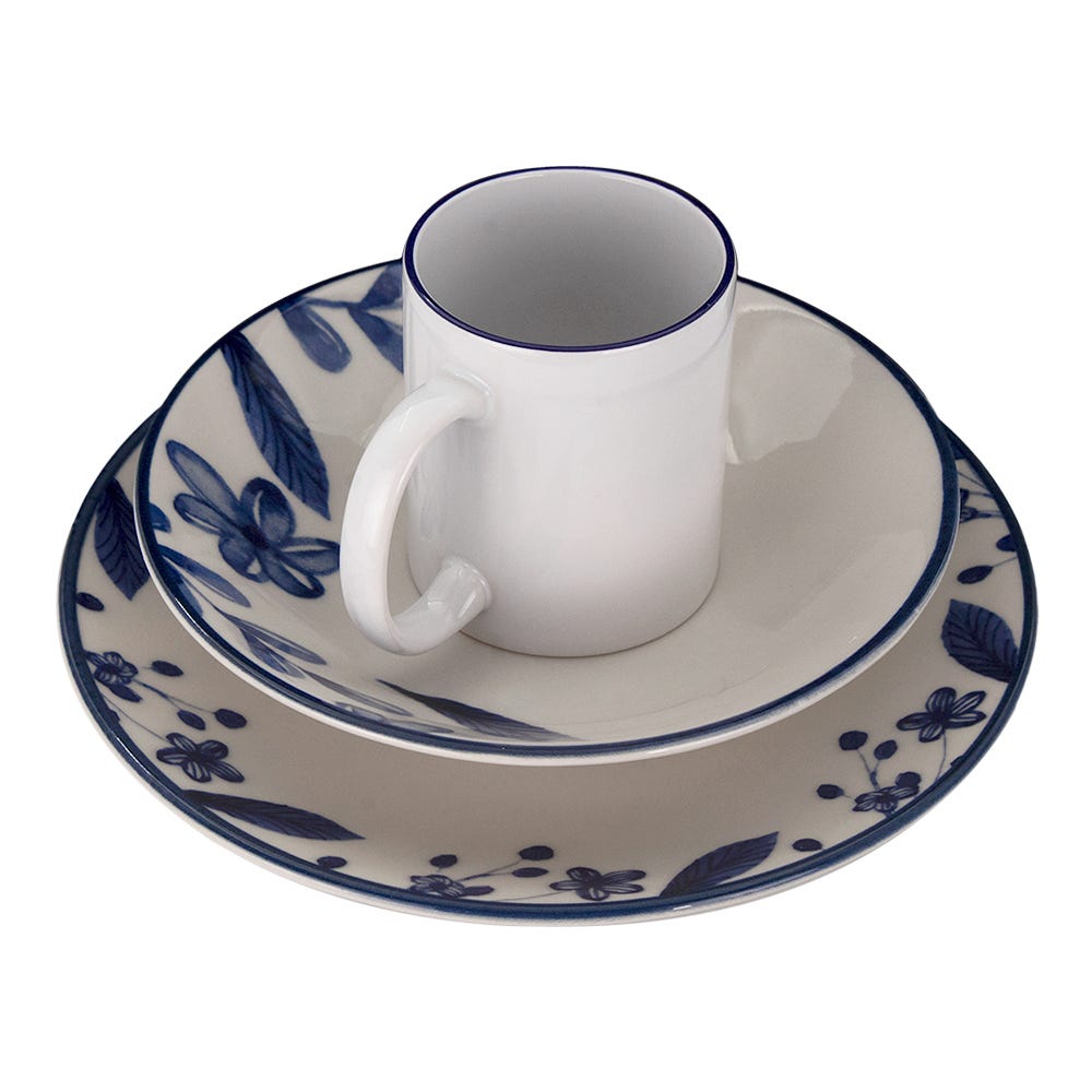 Vajilla cerámica decorada 9 piezas Blue Summer 1VAJ0920PBSU3 Ánfora
