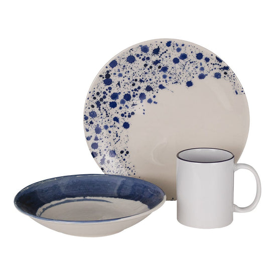 Vajilla de cerámica decorada 12 piezas Blue Wabe 1VAJ1220PBWA3 Ánfora