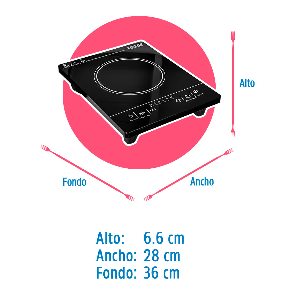 Parrilla de inducción 1 quemador PTT-1A Turmix