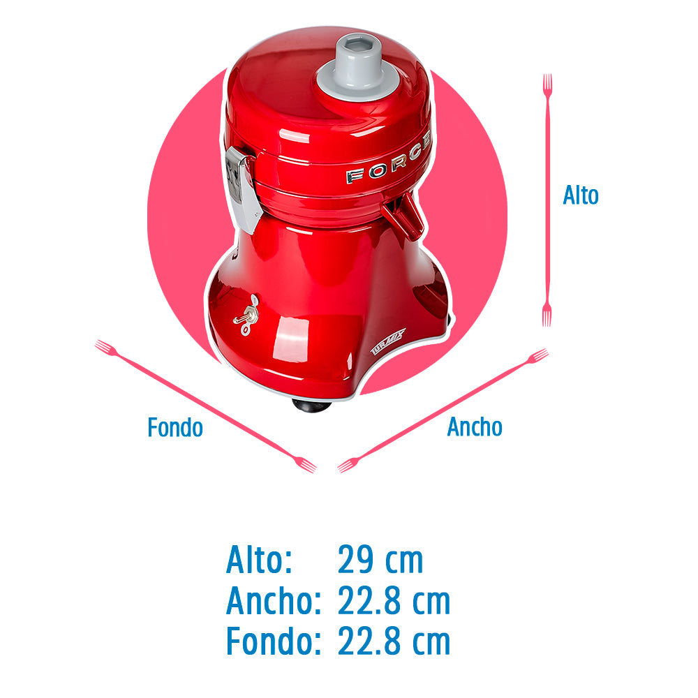 Extractor de jugos de acero rojo Force 179-1044 Turmix