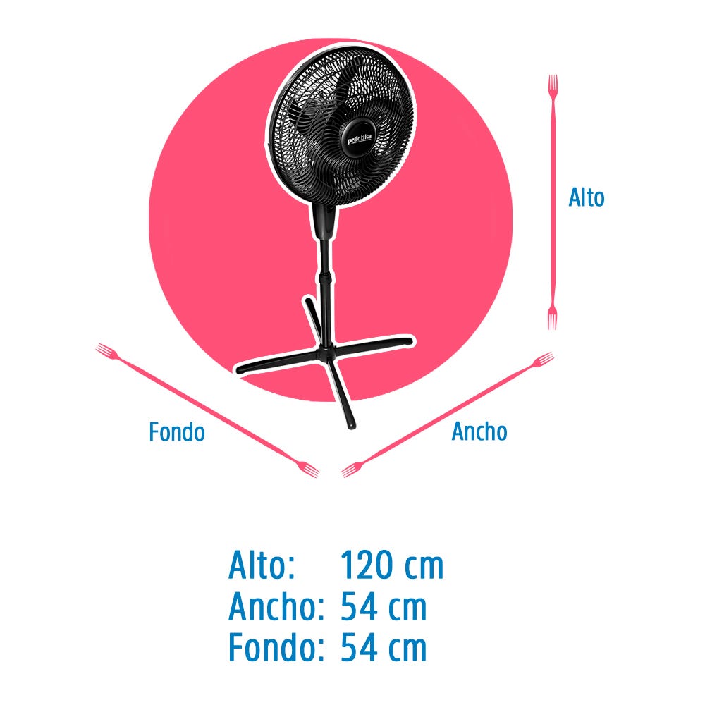 Ventilador de Pedestal Práctika 16 pulgadas
