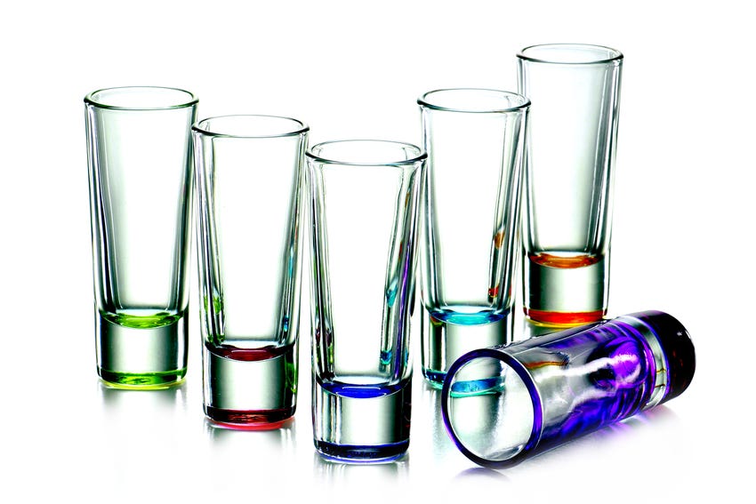 Juego de 6 tequileros Crisa Colors
