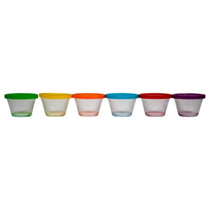 Juego de 6 flaneras con tapa de colores Santa Elenita