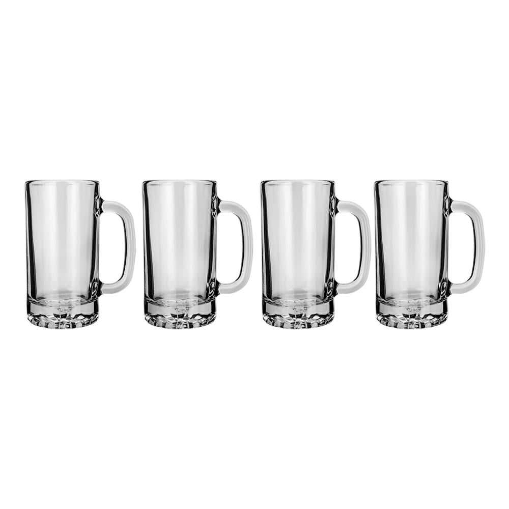 Juego de Tarros Estriados de vidrio 4 piezas 380 ml A660 Crisa