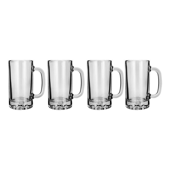 Juego de Tarros Estriados de vidrio 4 piezas 380 ml A660 Crisa