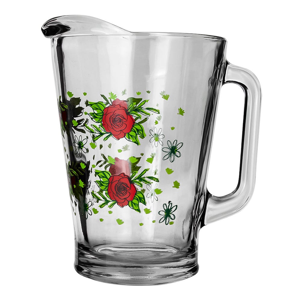 Juego de agua de vidrio 7 piezas rosas rojas C431 Libbey