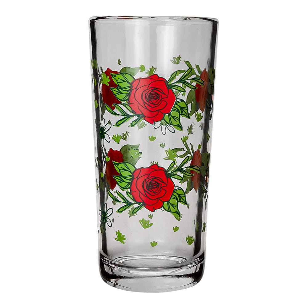 Juego de agua de vidrio 5 piezas rosas rojas 8639 Libbey