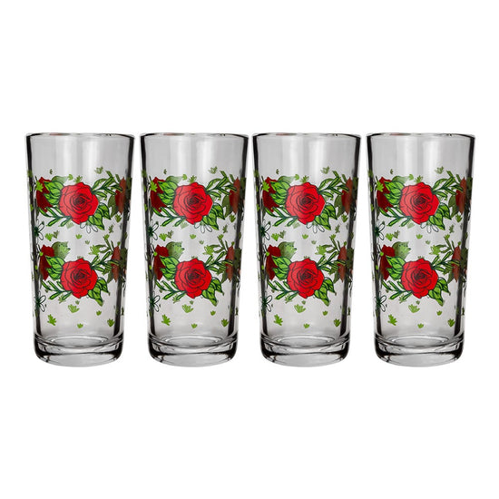 Juego de vasos de vidrio 6 piezas rosas rojas 8360 Libbey