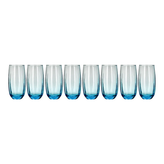 Juego de 8 vasos de vidrio Santiago 500 ml azul Zafiro 9109 Crisa