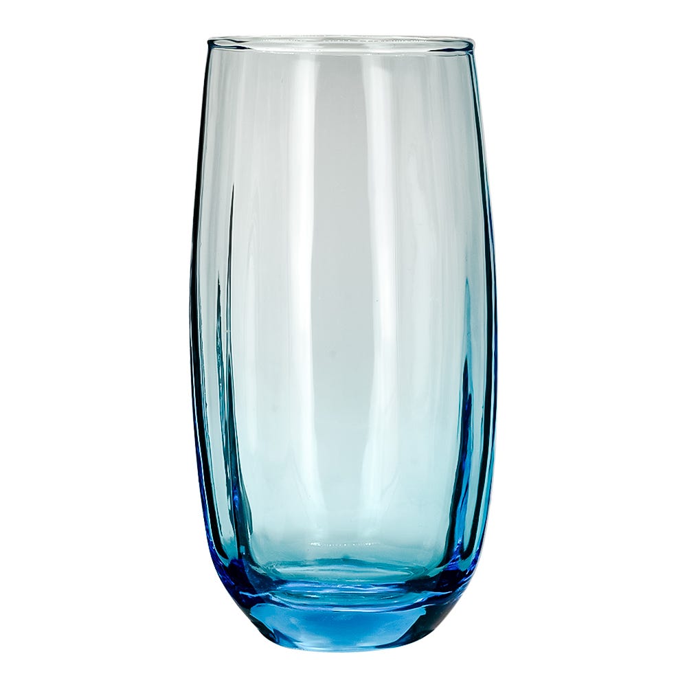 Juego de 8 vasos de vidrio Santiago 500 ml azul Zafiro 9109 Crisa