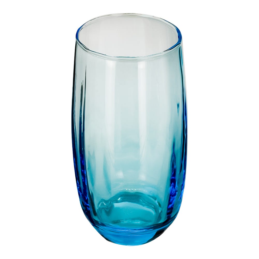 Juego de 8 vasos de vidrio Santiago 500 ml azul Zafiro 9109 Crisa