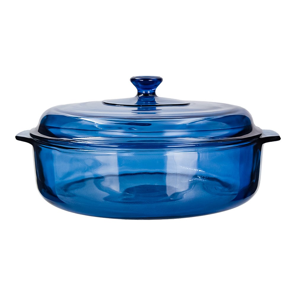 Cacerola de vidrio con tapa 3 litros Azul denim B228 Libbey