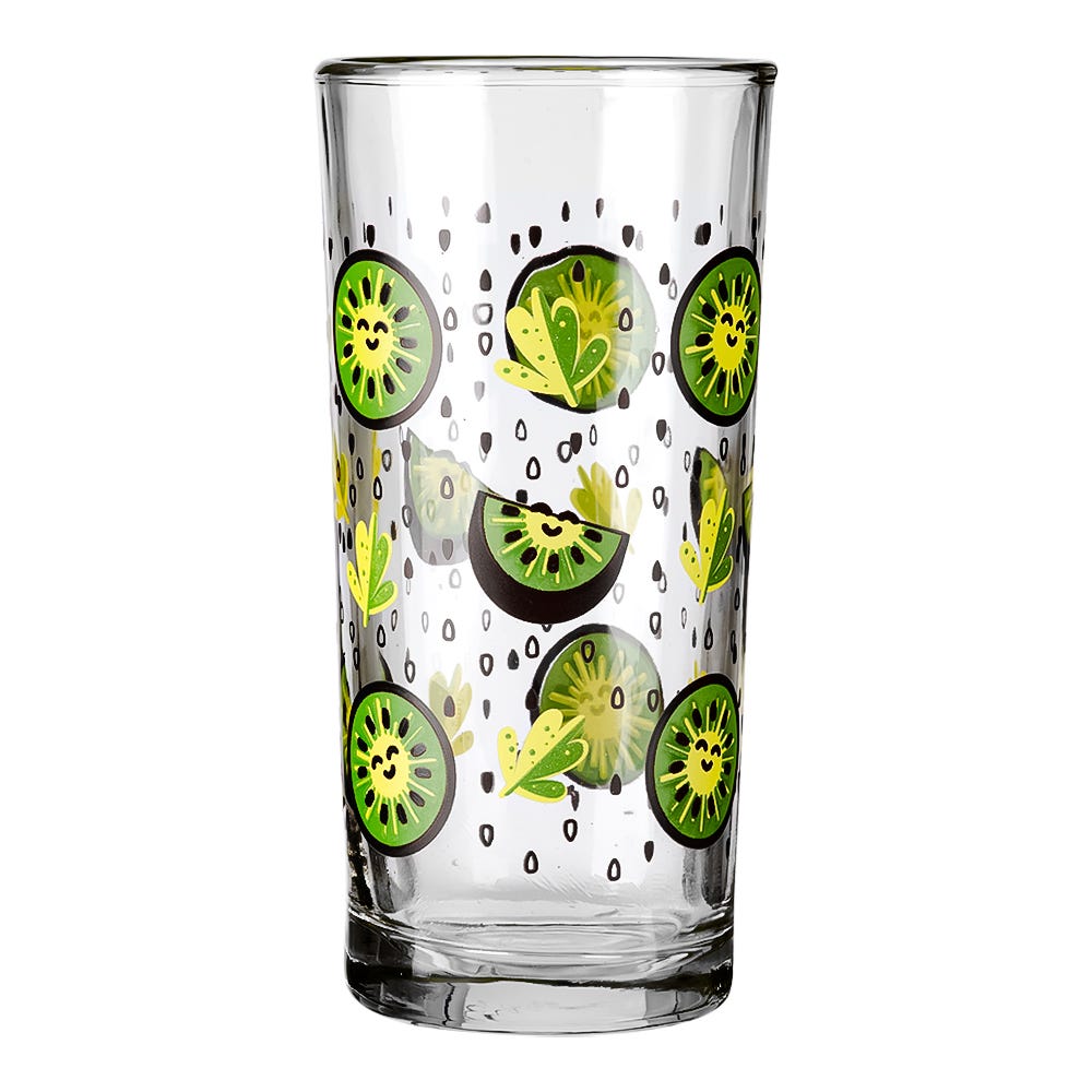 Juego de 6 vasos de vidrio 200 ml Kiwis 8360 Crisa