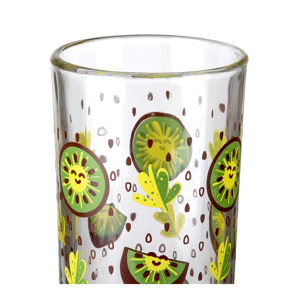 Juego de 6 vasos de vidrio 200 ml Kiwis 8360 Crisa