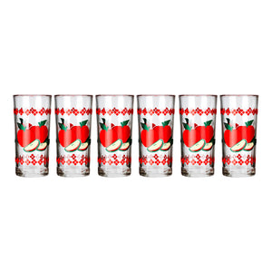 Juego de 6 vasos de vidrio 250 ml Manzanas 8360 Crisa