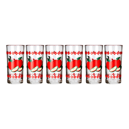 Juego de 6 vasos de vidrio 250 ml Manzanas 8360 Crisa