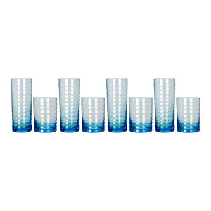 Juego de 8 vasos de vidrio Pueblo azul zafiro C906 Libbey