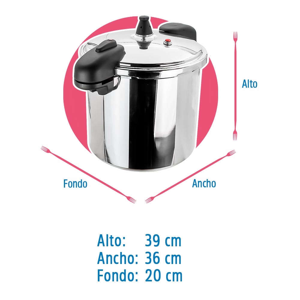 Olla de presión de aluminio pulido 10 L Valencia 20564024 Tramontina