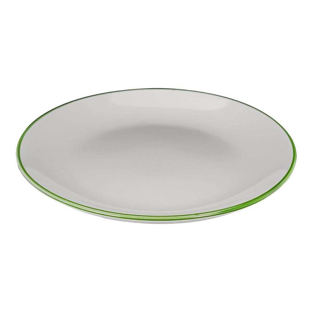 Plato ensalada de porcelana 19.7 cm blanco con borde verde 2415-5128 Kaiser