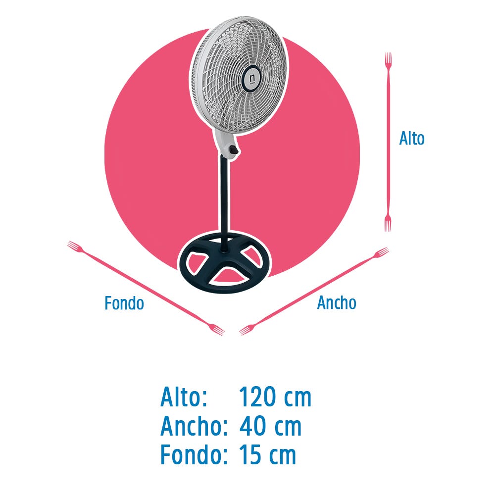 Ventilador pedestal o pared 16" 3 velocidades 2 en 1 P16S2 Navia