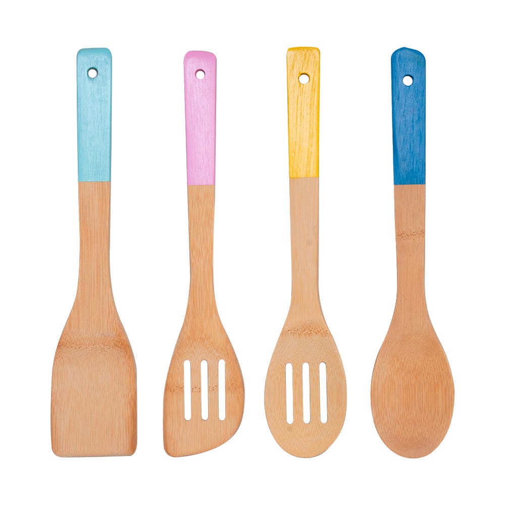 Chef Ecológico: Juego de 3 sartenes Caramelo Ekco + Juego de 4 utensilios de bambú HSH