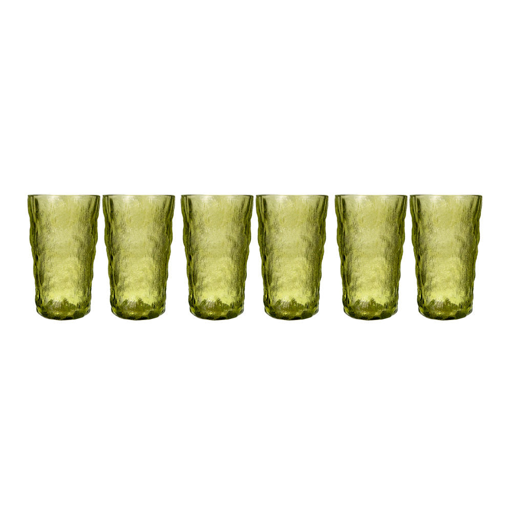 Pack Reflejos de cristal: Juego de 6 vasos con relieve 340 ml Home Sweet Home