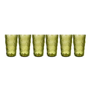 Pack Reflejos de cristal: Juego de 6 vasos con relieve 340 ml Home Sweet Home