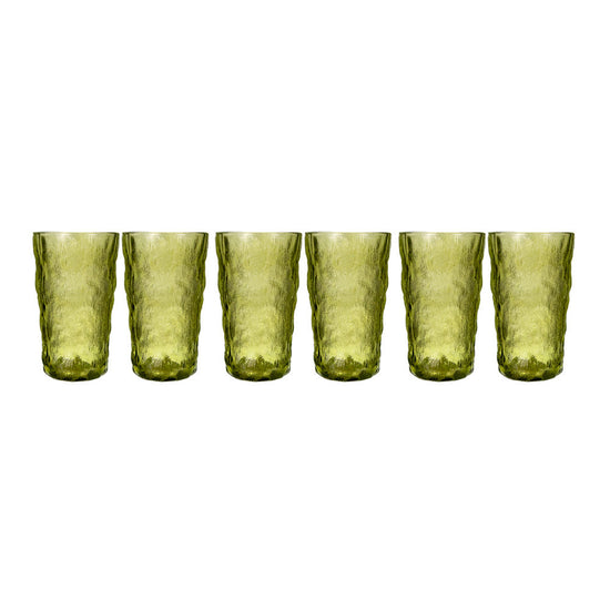 Pack Reflejos de cristal: Juego de 6 vasos con relieve 340 ml Home Sweet Home