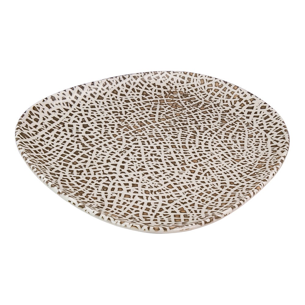 Plato trinche de porcelana 33 cm Lapya Wood Vago 90945 Bonna