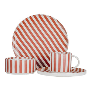 Vajilla de porcelana 16 piezas Caramelo rojo 10112 Ánfora