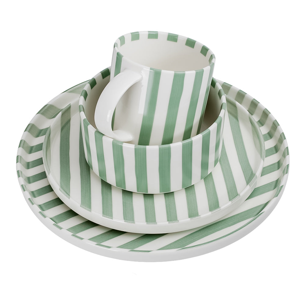 Vajilla de porcelana 16 piezas Caramelo verde 1011 Ánfora